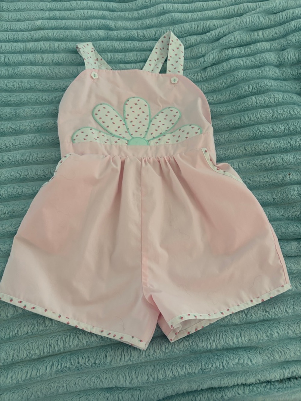 The Beaufort Bonnet Company Pink Daisy Appliqué Romper